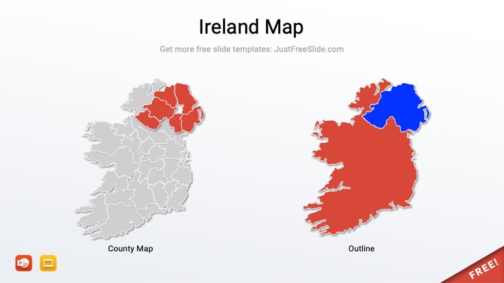 Free Editable Ireland Map for PowerPoint