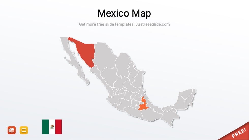 Free Editable Mexico Map for PowerPoint