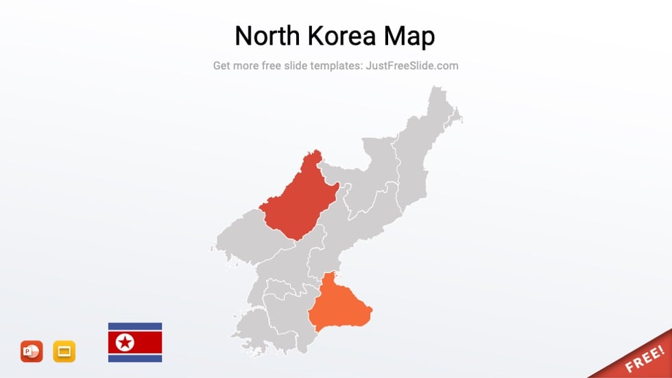 Free Editable North Korea Map for PowerPoint
