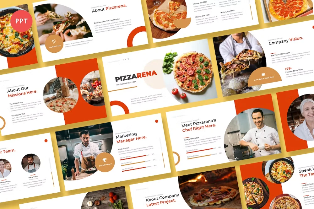 Pizzarena Restaurant Powerpoint Template