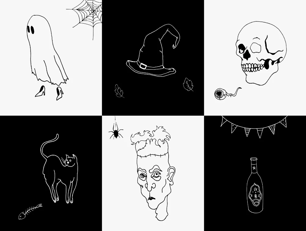 Spooky Hand-Drawn Illustration Pack