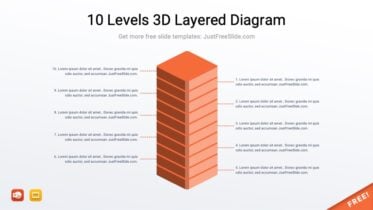 10 Levels 3D Layered Diagram PPT1