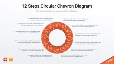 12 Steps Circular Chevron Diagram PPT
