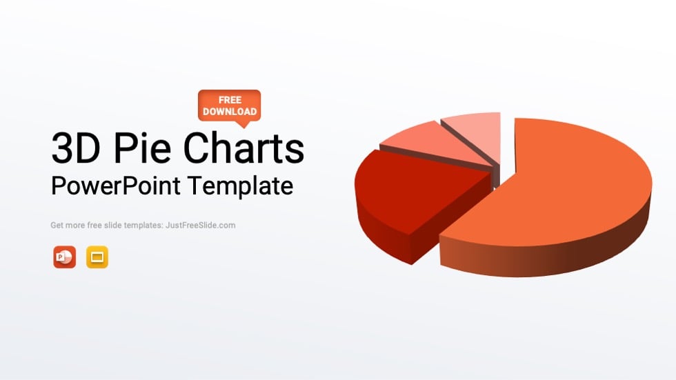 3D Pie Charts PowerPoint Template Free Download