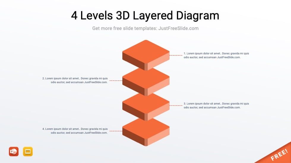 4 Levels 3D Layered Diagram