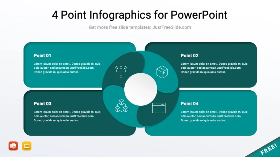4 point infographics for powerpoint 4 jfs