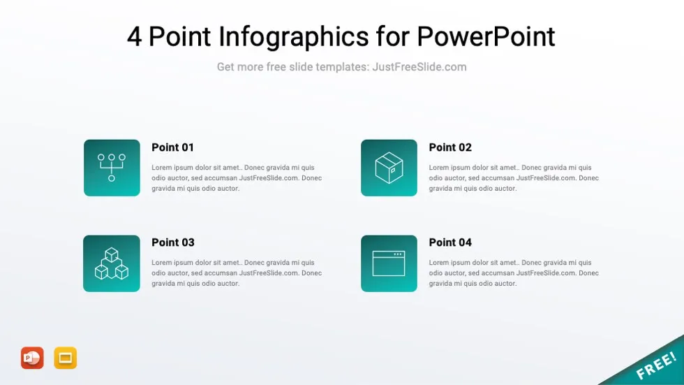 4 point infographics for powerpoint 6 jfs
