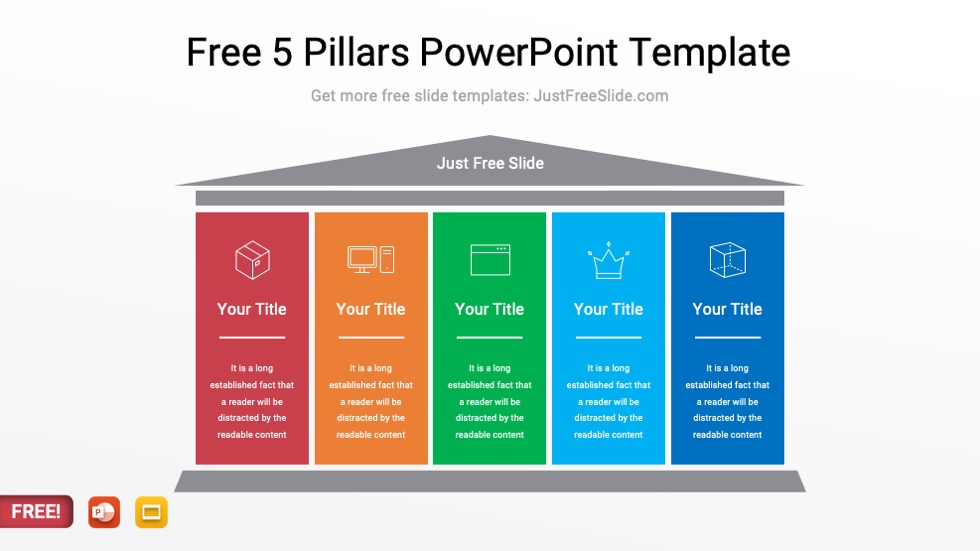 Mẫu PowerPoint 5 cột trụ: \