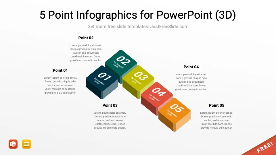 5 point infographics by justfreeslide.com12 jfs