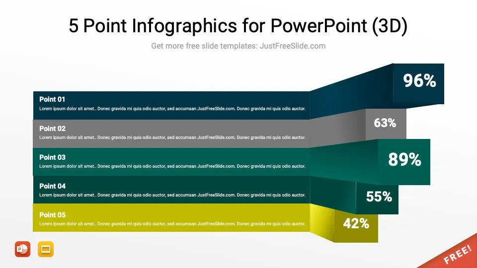 5 point infographics by justfreeslide.com14 jfs