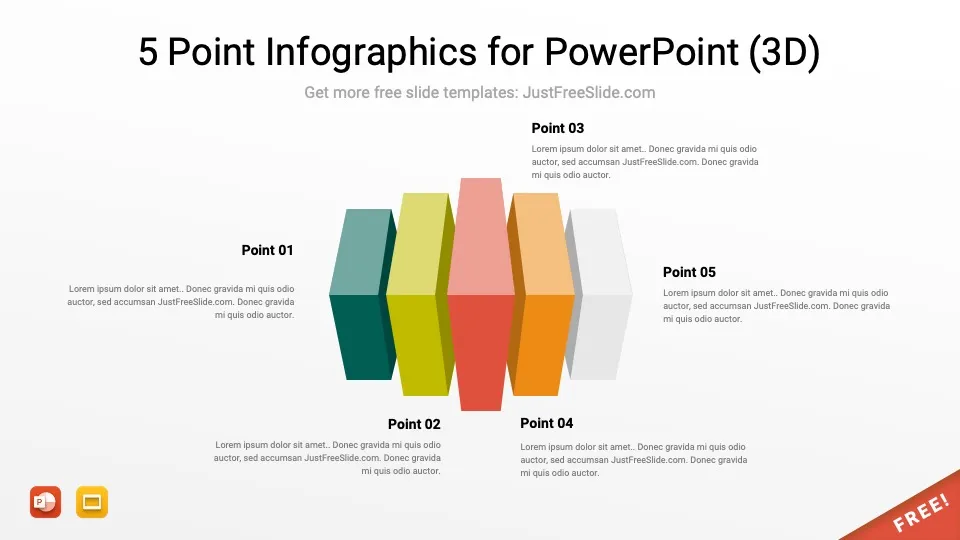 5 point infographics by justfreeslide.com16 jfs