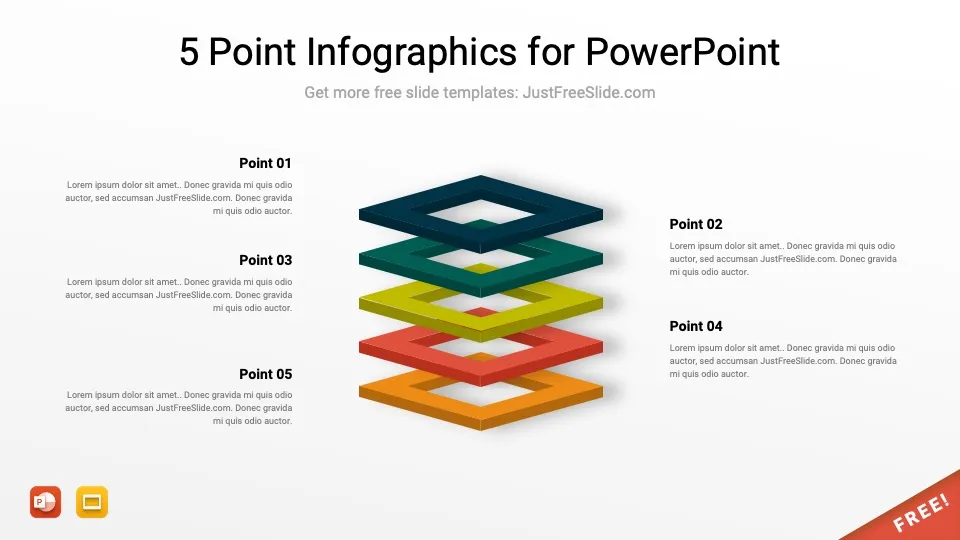 5 point infographics by justfreeslide.com17 jfs