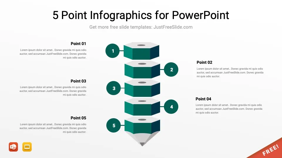 5 point infographics by justfreeslide.com18 jfs