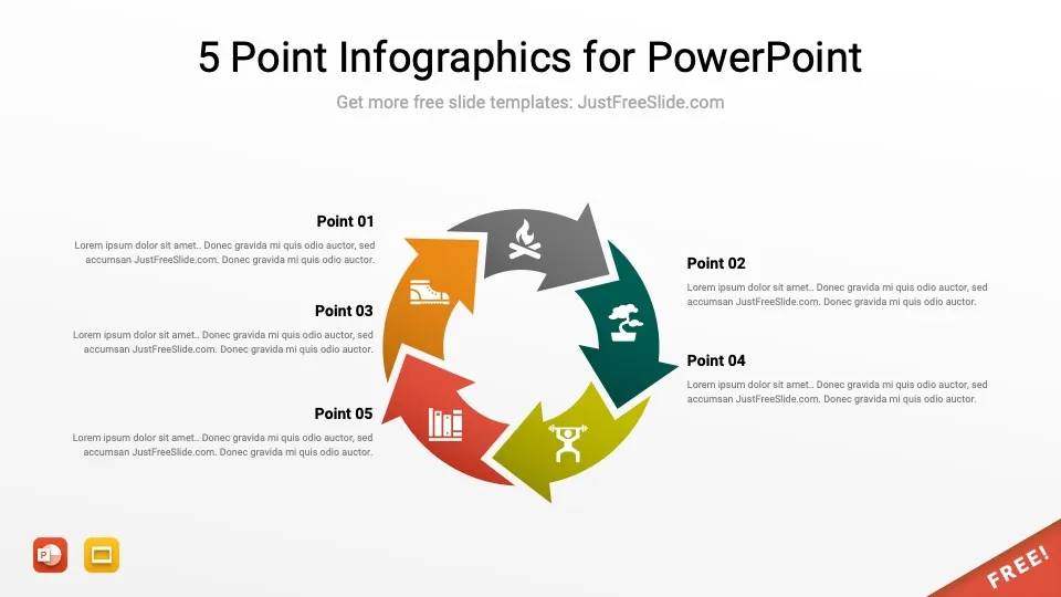 5 point infographics by justfreeslide.com19 jfs