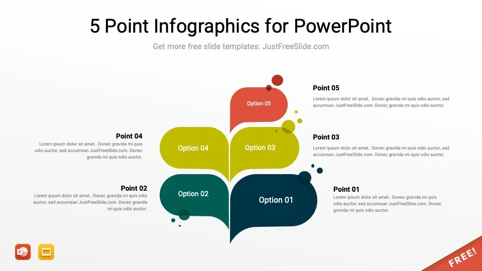 5 point infographics by justfreeslide.com20 jfs