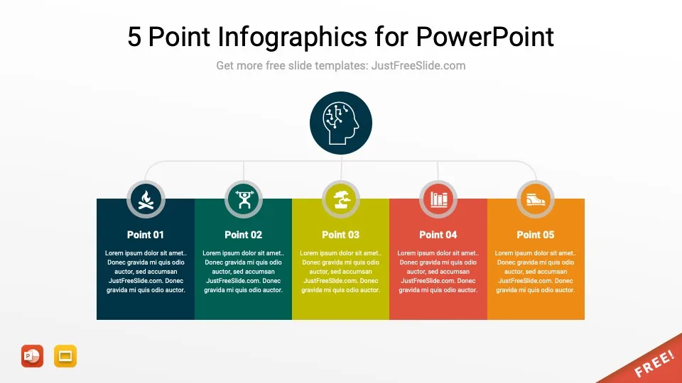 5 point infographics by justfreeslide.com21 jfs
