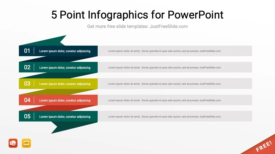 5 point infographics by justfreeslide.com23 jfs