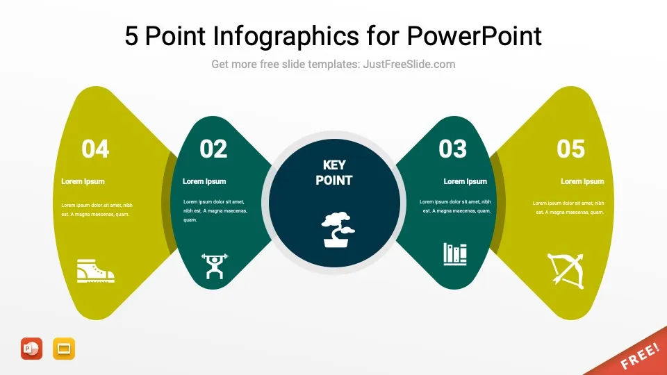 5 point infographics by justfreeslide.com24 jfs