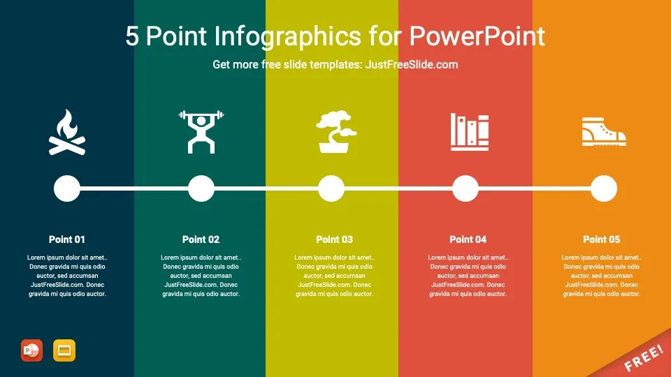 5 point infographics by justfreeslide.com26 jfs