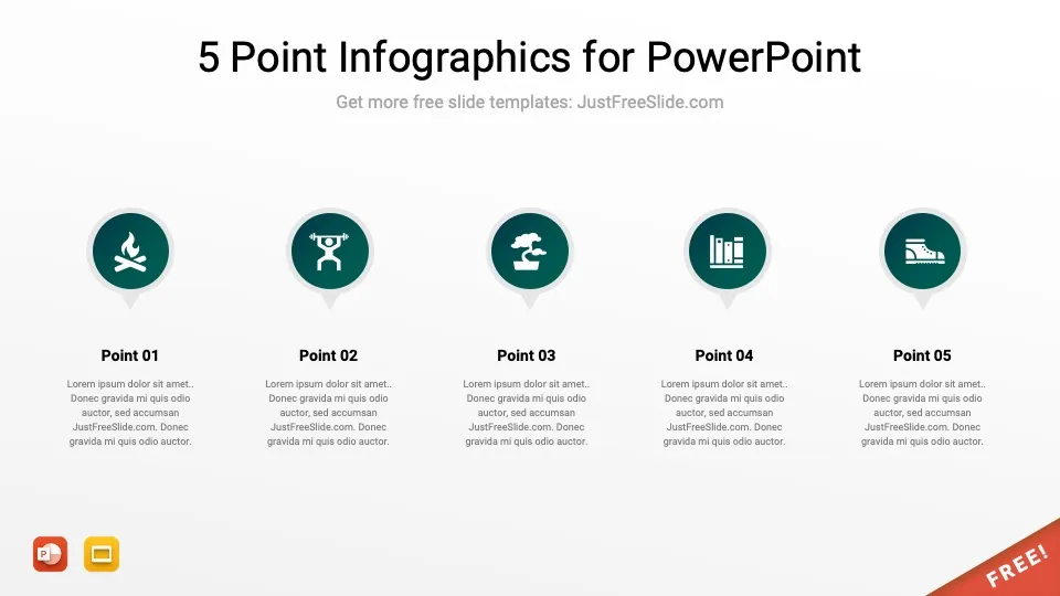 5 point infographics by justfreeslide.com27 jfs