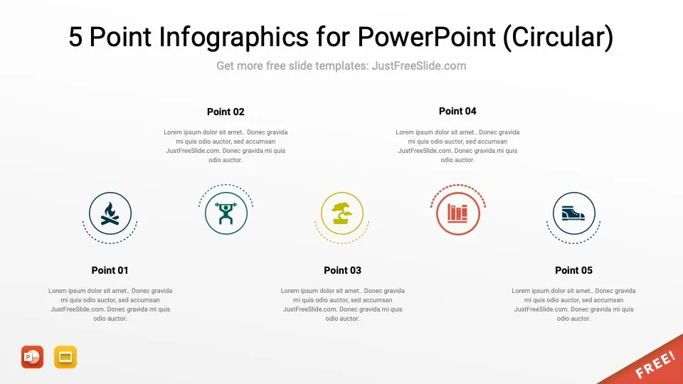 5 point infographics by justfreeslide.com2 jfs