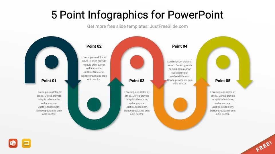 5 point infographics by justfreeslide.com31 jfs