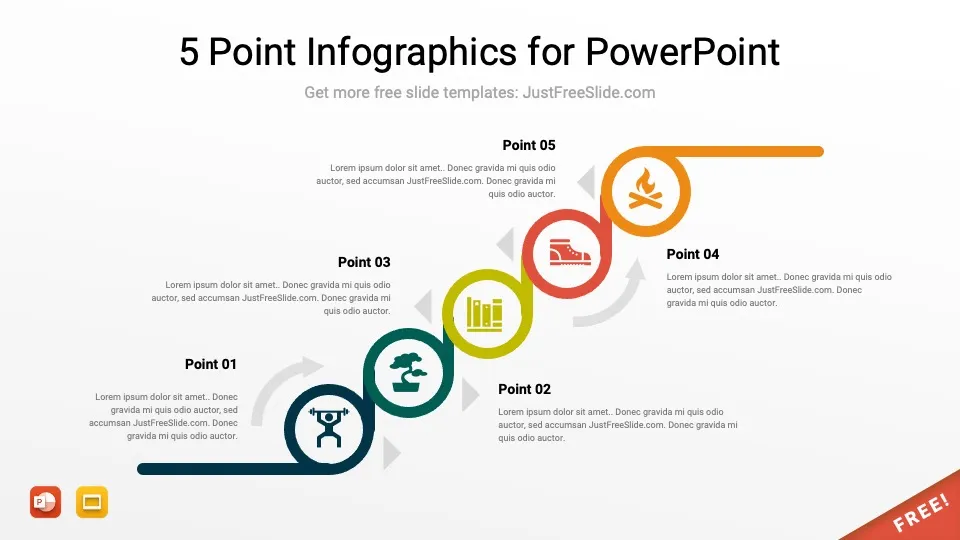 5 point infographics by justfreeslide.com32 jfs