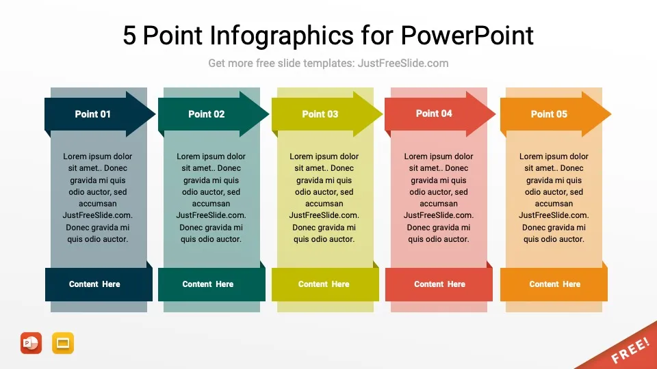 5 point infographics by justfreeslide.com33 jfs