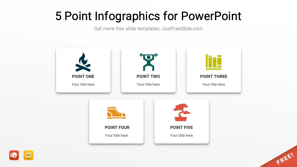 5 point infographics by justfreeslide.com34 jfs