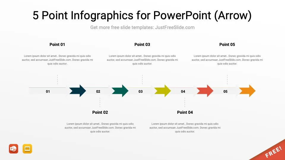 5 point infographics by justfreeslide.com5 jfs