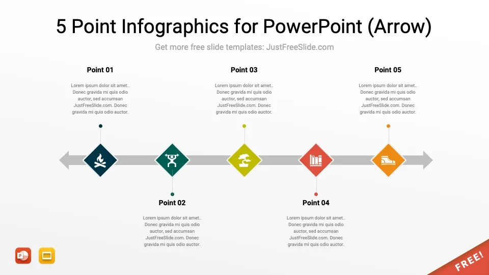 5 point infographics by justfreeslide.com6 jfs