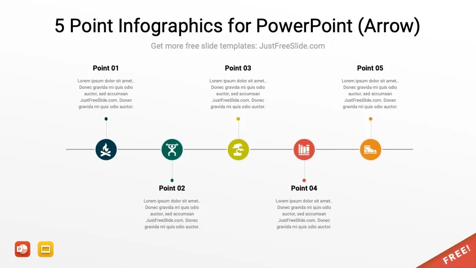5 point infographics by justfreeslide.com7 jfs