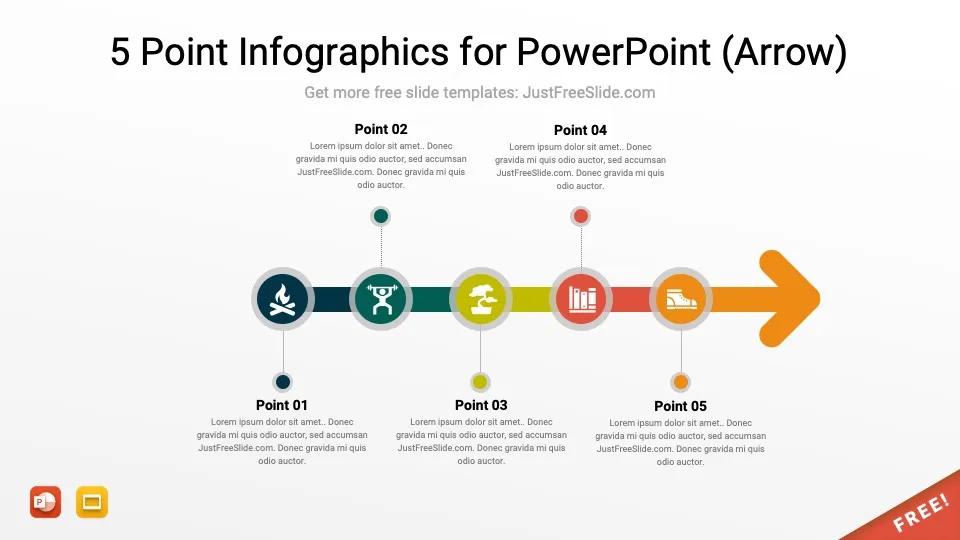 5 point infographics by justfreeslide.com9 jfs