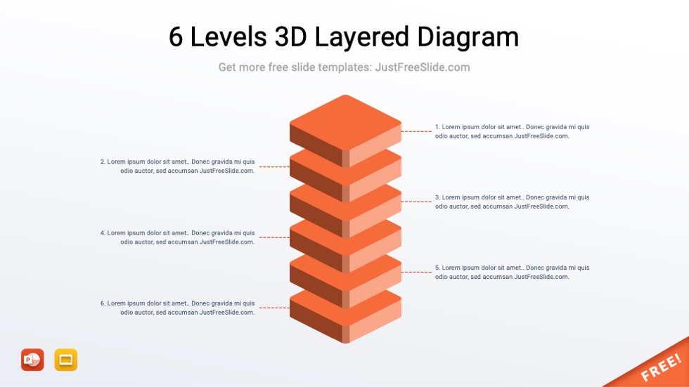 6 Levels 3D Layered Diagram5