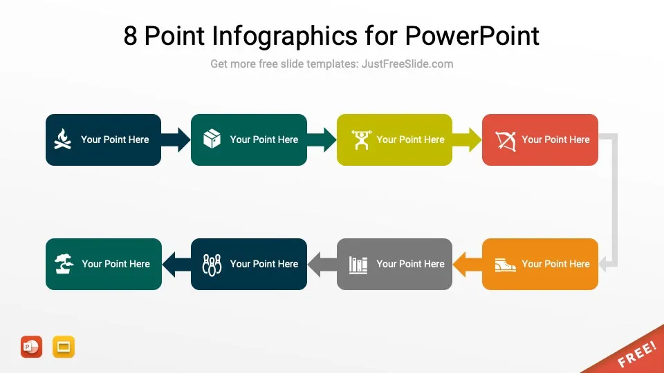 8 point flow chart template for powerpoint
