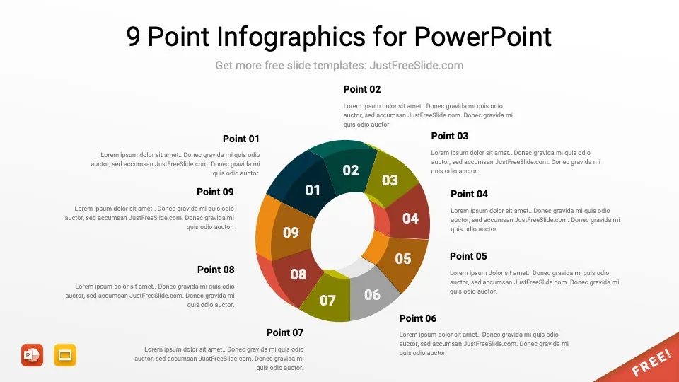 9 nine point infographics for powerpoint 10 jfs