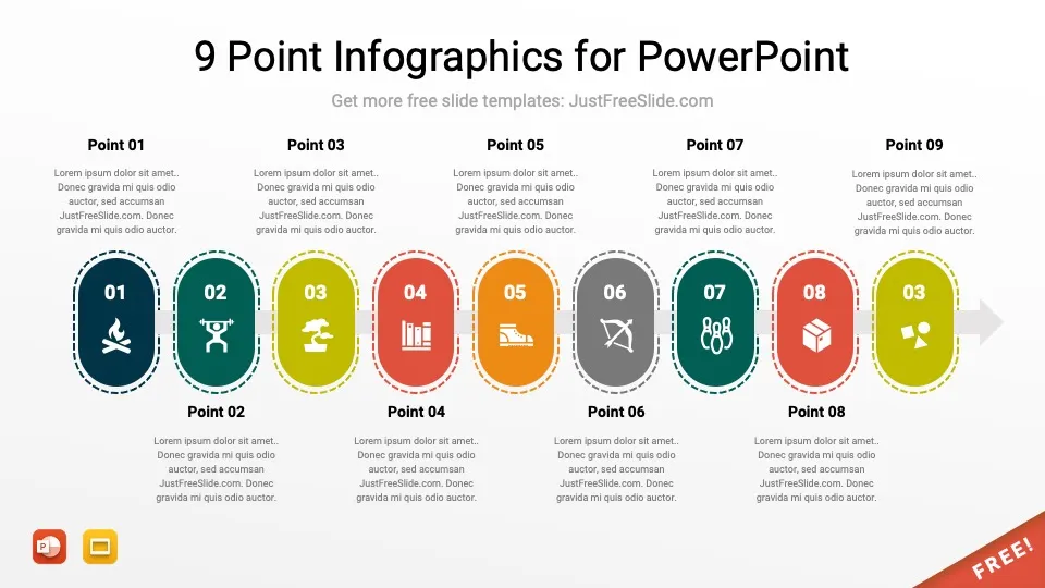 9 nine point infographics for powerpoint 12 jfs