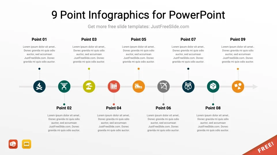 9 nine point infographics for powerpoint 15 jfs