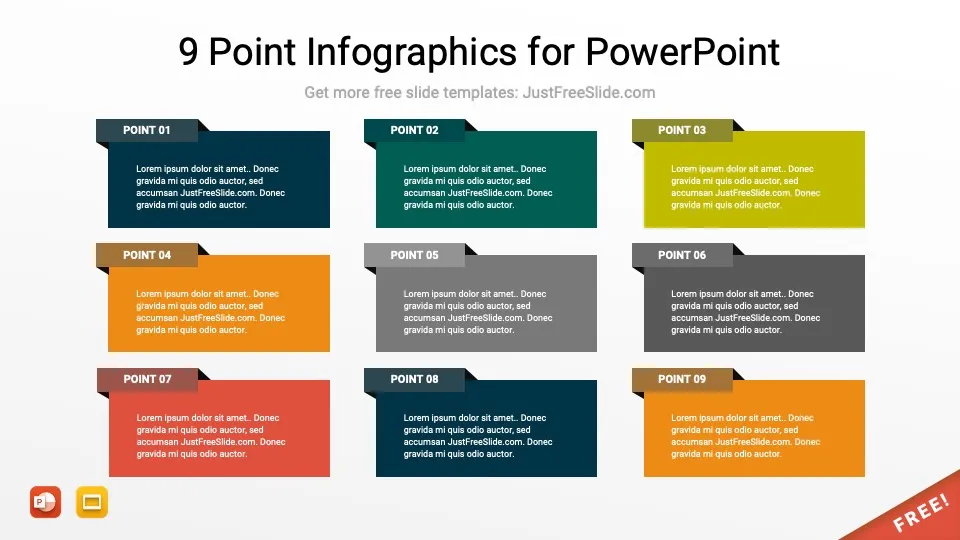 9 nine point infographics for powerpoint 20 jfs