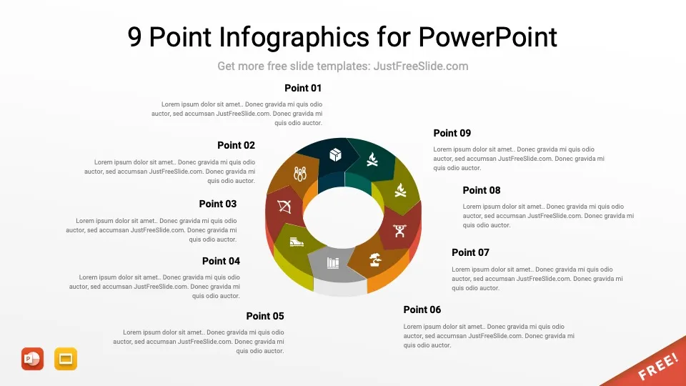 9 nine point infographics for powerpoint 9 jfs