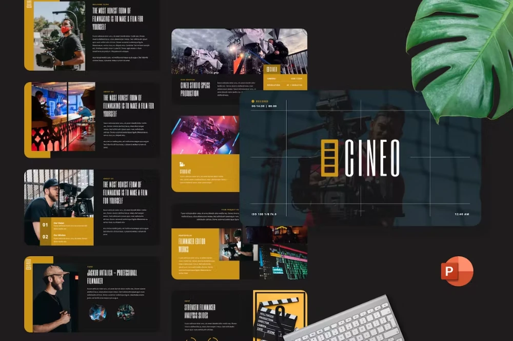 CINEO Filmmaker Movie Studio Powerpoint Template