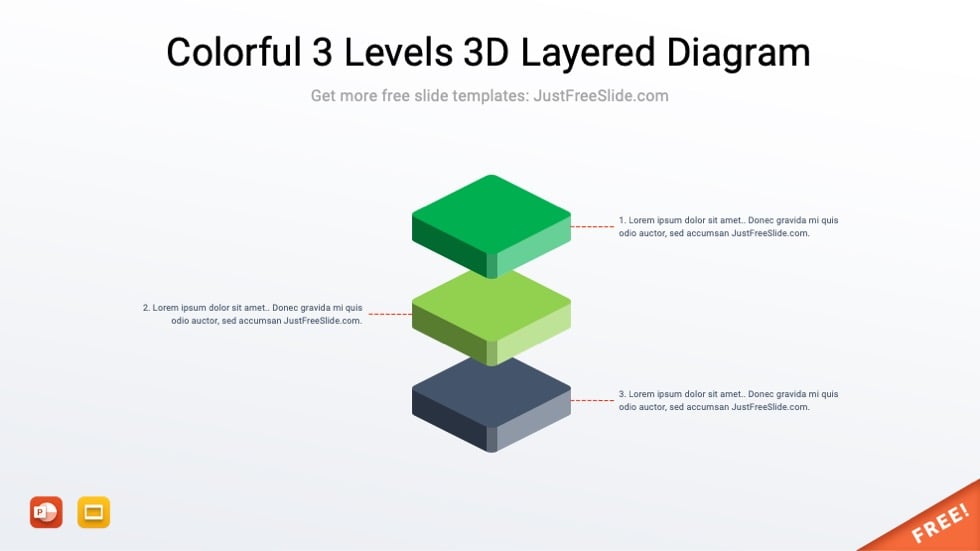 Colorful 3 Levels 3D Layered Diagram