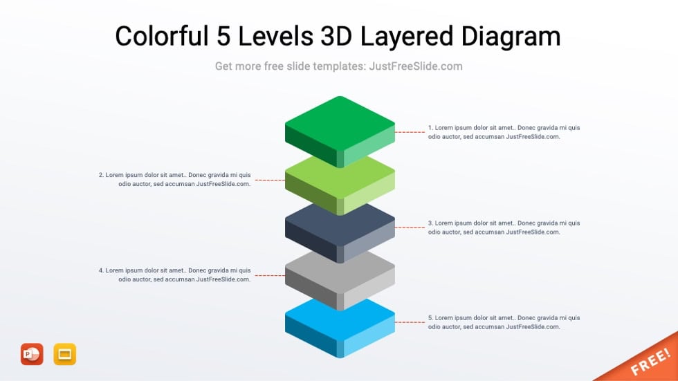 Colorful 5 Levels 3D Layered Diagram