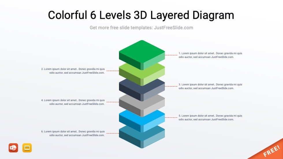 Colorful 6 Levels 3D Layered Diagram