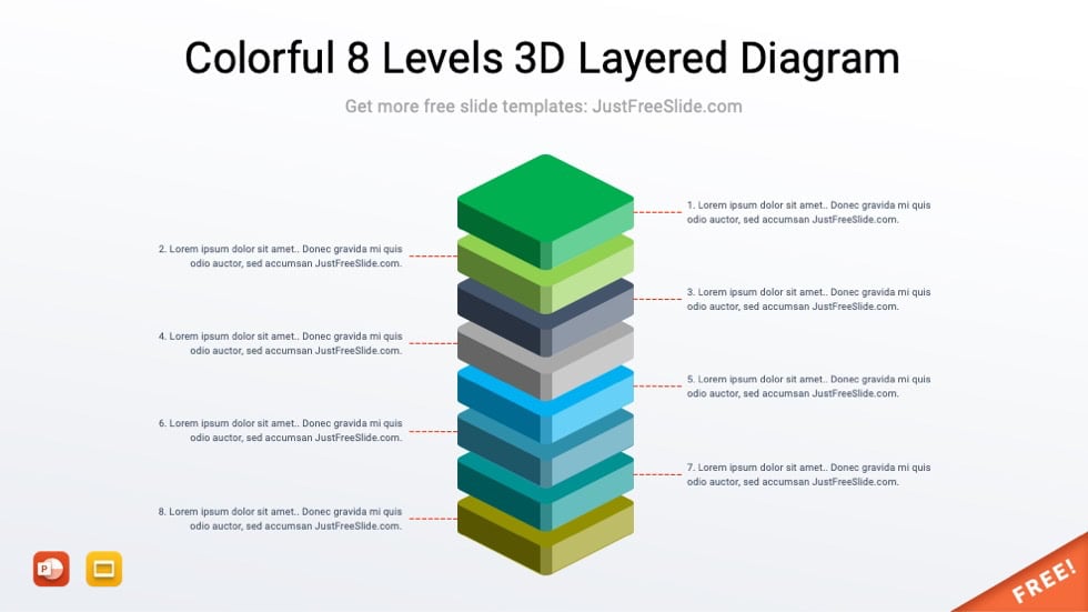 Colorful 8 Levels 3D Layered Diagram2 1