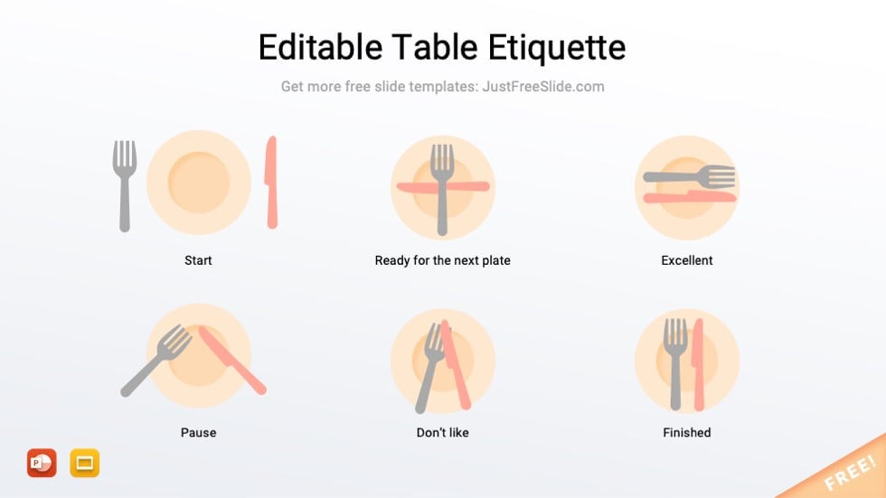 Free Editable Table Etiquette PowerPoint Template