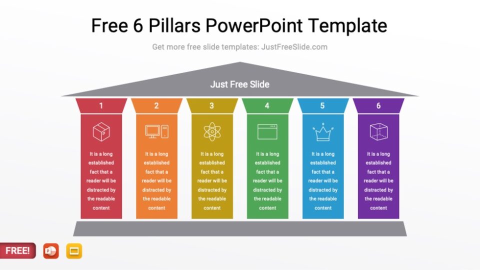 Free 3 Pillars PowerPoint Template (9 Layouts) | Just Free Slide