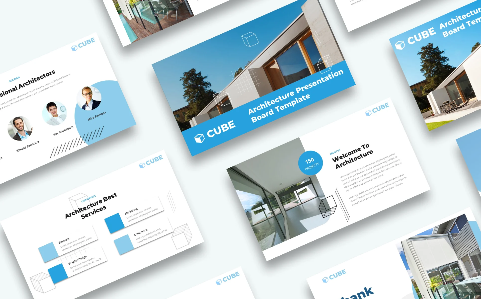 Free Architecture Presentation Board PowerPoint template