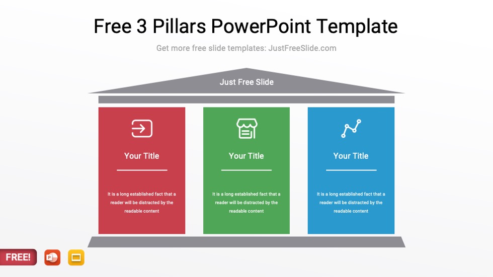 Free 3 Pillars PowerPoint Template Just Free Slide