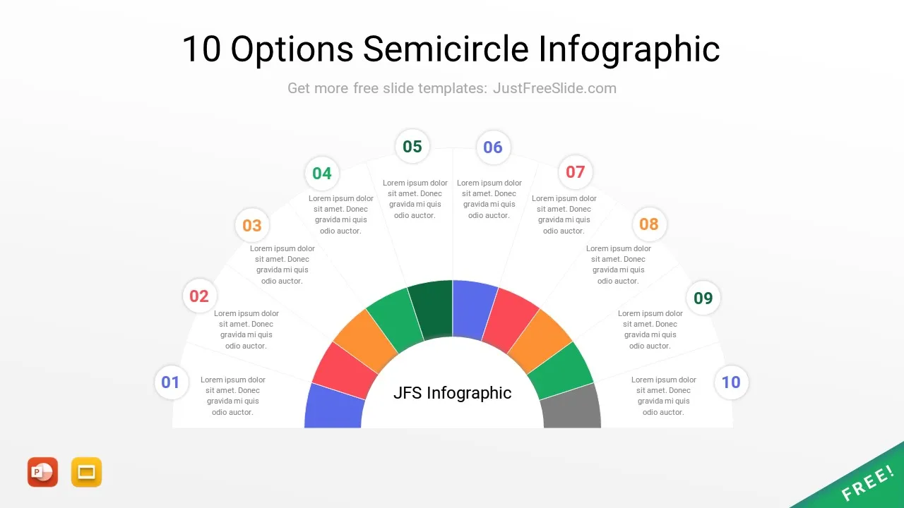 10 Options Semicircle Infographic